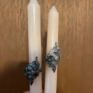 Pewter bunny candle rings
